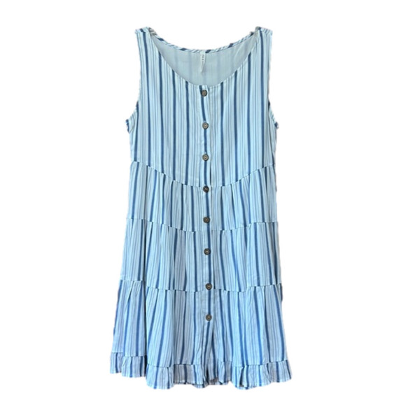 MIA & Tess Blue and White Striped Sleeveless Dress - Picture 2 of 4